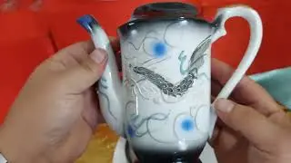 ЯПОНСКИЙ РЕДКИЙ КОФЕЙНЫЙ СЕРВИЗ. КОНЬЯЧНЫЙ ПОСЕРЕБРЁННЫЙ НАБОР. МНОГО СТАТУЭТОК.