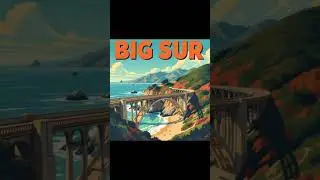 Big Sur, California &ndash; Vintage Watercolour Travel Poster #lsvart #BigSur #CaliforniaCoast #Vinta