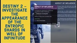 DESTINY 2 - INVESTIGATE THE APPEARANCE OF THE ENTROPIC SHARDS IN WELL OF INFINITUDE