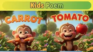 Learn Vegetable Names with Monkey! 🥦🥕 | Kids Poem