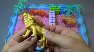 Find the Wild Animals in the Pink Sand Tray