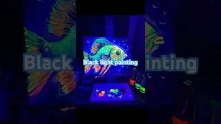 Fish painting in black light #blacklight #cosmicperspective #BlackLightArt #GlowInTheDarkPainting