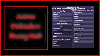 Anime Defenders Buang Hub Tower Of Eternity Macro Script Auto Farm Gems