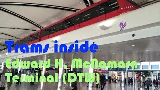 Trams 🚃 INSIDE an AIRPORT Concourse at DTW!