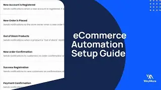 How to Enable Predefined eCommerce Automations in WayMore | Step-by-Step Tutorial