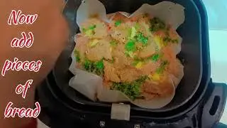 Egg & Cheese toast cooking in Philips Air fryer