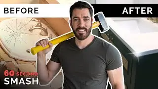 Property Brother Gives this Mom a Sledgehammer to Demolish her Bathroom in 60 Seconds 😱  🔨