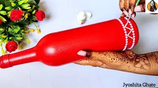 Very Beautiful Valentine's Day Special Bottle Art| Unique Couple Warli Painting| DIY Bottle Craft|