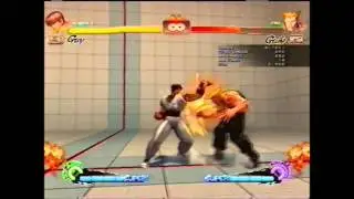 Super Street Fighter 4 Omega Guy combo video changes example..