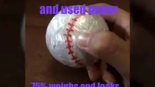 Homemade baseball from recycled paper