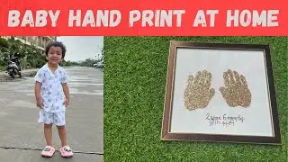 Baby handmade handprint frame | baby handprint frame tutorial | DIY baby handprint frame| creativity