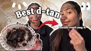 Best D-TAN mask 😨Instant result🫶 easy diy💌#skincare #dtan #glowingskin #instant #wow #result #diy