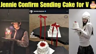 Jennie Confirm Sending Cake for BTS V 🎂 Taennie Confirm Sending Cake for BTS V 2025 B'day 🎂 #bts #v 