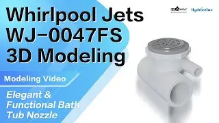 🛁✨ Whirlpool Jets WJ-0047FS 3D Modeling Animation: Elegant & Functional Bath Tub Nozzle!