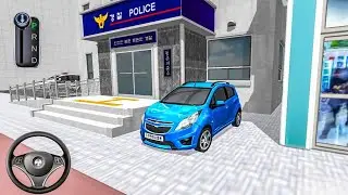 New Blue Chevrolet Spark parking in police station&ndash;3d driving class gameplay video 2026&ndash;Android game
