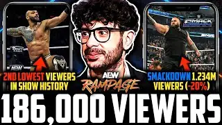 AEW Rampage 186,000 Viewers | 2nd Lowest VIEWERS EVER | WWE SmackDown 1.234M (-20% DECLINE)