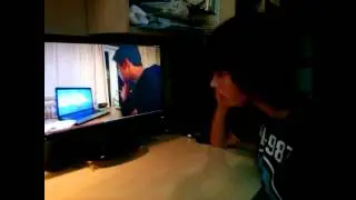 Watching watching waffle falling over