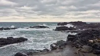제주도 겨울 바다 파도 소리와 거친 바람 |Winter Sea Waves and Wind Sounds in Jeju Island