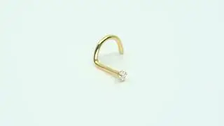 Genuine Diamond 1.4mm Corkscrew Nose Piercing Solid 14k gold New