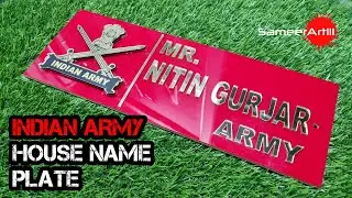 INDIAN ARMY House Name Plate Making | India Army Plate | SameerArt111