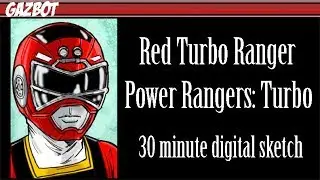 Red Ranger from Power Rangers Turbo  30 minute sketch