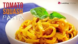 KALABASA PASTA. KABOCHA SQUASH RECIPE. Plant-Based Pasta - No Meat
