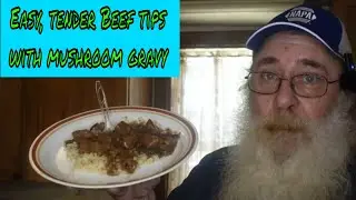 What's Cooking with The Bear?  Beef tips with mushroom gravy over riced cauliflower. #easyrecipe