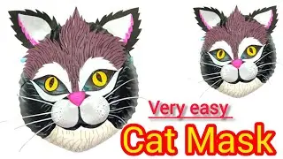 how to make cat mask with paper plate | cat mask making | paper plate mask | animal mask