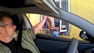 Eating Humberto's Mexican Food Drive Thru Bacon Breakfast Burrito, Gila Bend, Arizona, 11 Nov 24 NGH