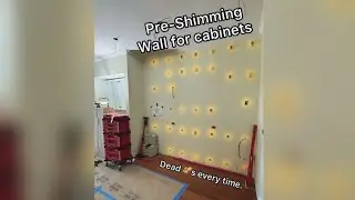 My pre shim process to install cabinets on an out of plum/level and humpy wall. 