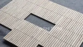 Custom 3D Curved Concave Travertine Mosaic Tiles | Hotel & Kitchen Wall Design 🤎