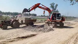 Solar excavator working operator recovery road side 💯💥 #excavator || Excavator and tractor ||