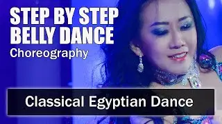 Classical Egyptian Belly Dance Tutorial [step by step] [mirrored view] learn how to do belly dancing