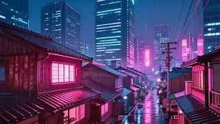 Lofi Cyberpunk City 🌃 Rainy Night Walk