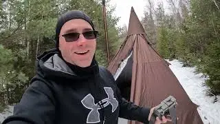 Solo ATV Camping in the deep snow.