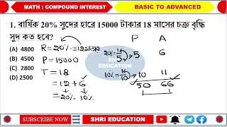 COMPOUND INTEREST || MONTHLY || WBCS || PSC || SSC MTS || CHSL || WBSSC || NTPC ||