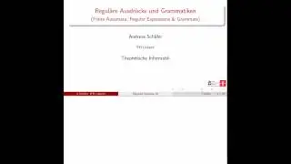 Theoretische Informatik - Regul&auml;re Ausdr&uuml;cke und rechtslineare Grammatiken