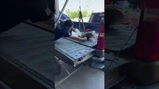 Finishing propeller clean up after reconditioning.