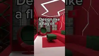 Living room design inspired by the flag of Morocco