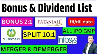 Gujarat gas demerger I PATANJALI BONUS I Bonus, Split & dividend I UPCOMING BONUS LIST I IPO GMP