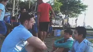 Sumo and bobby talking to foreigner