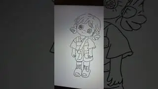 jong meisje op avontuur getekend