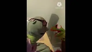 Muppets: Kermit tutoring with Bunsen on his college test ￼￼