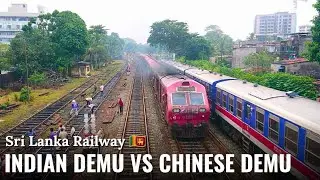 Train Race on Parallel Tracks | Chinese DEMU Train vs Indian ICF DEMU Train