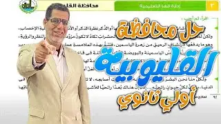 حل محافظه القليوبيه  | اولى ثانوي عربي | ملحق كتاب الامتحان - ترم تانى 2025
