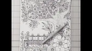 zendoodle  - tree and bench