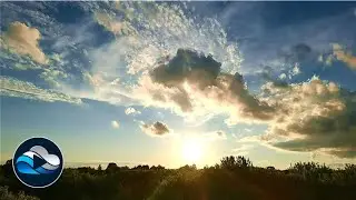 Different types of clouds illuminated by the setting sun time lapse, Relax in Nature