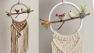 Macrame Wall Hanging | Macrame Bird Hanging | Modern Macrame Hanging | Easy Macrame tutorial