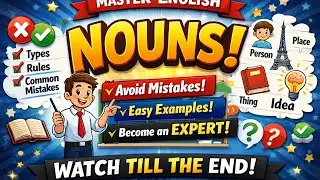 Master English Nouns FAST! | Types, Uses & Common Mistakes #nouns #english #learnfastenglish 