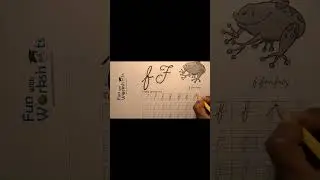 Small Letter f | Cursive Handwriting Shorts | Easy tutorial| Free Worksheet| Funwithworksheets.com